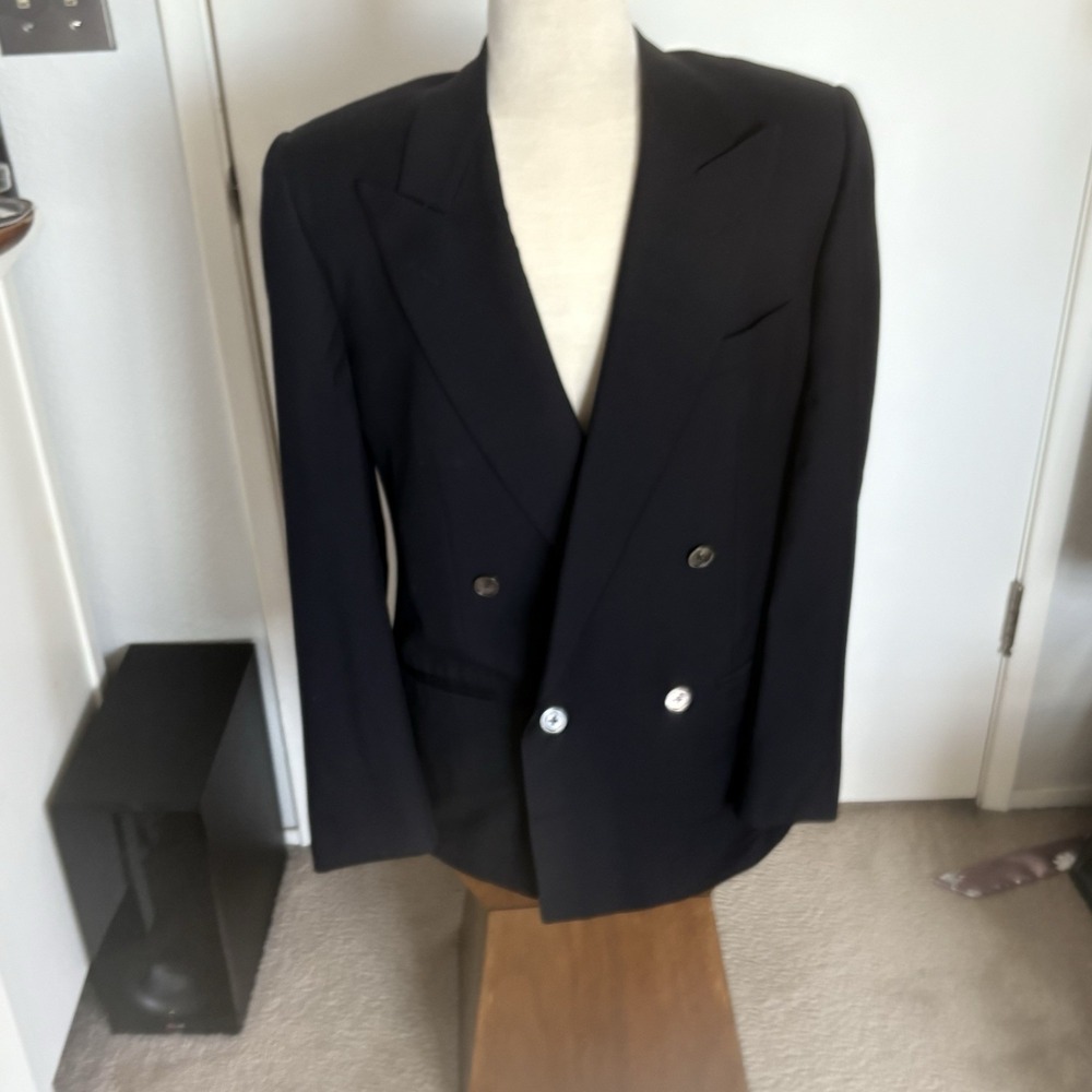 Ermenegildo Zegna Sport Coat Jacket Double Breasted Blue MENS SIZE 48 EU 38 US